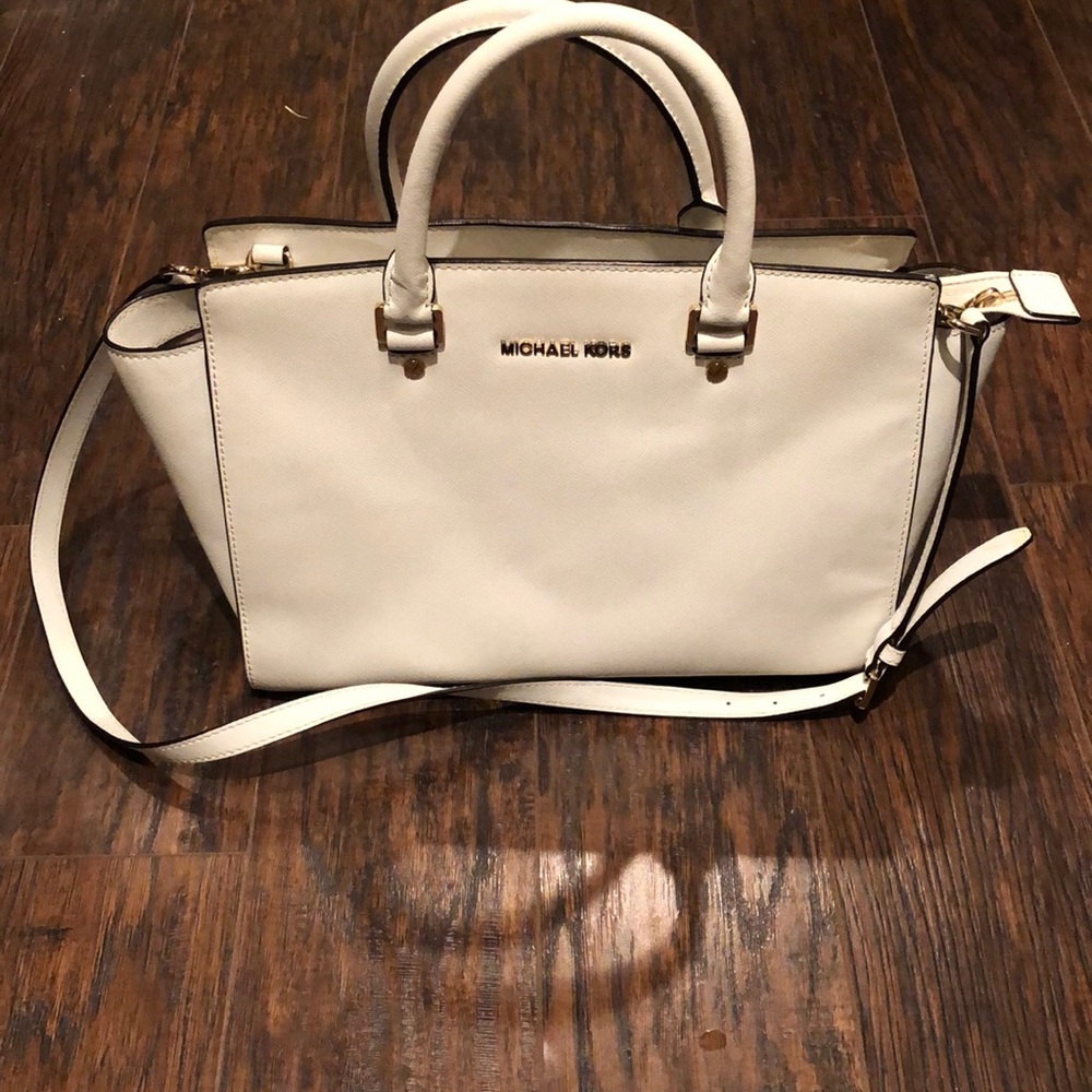 Michael Kors Selma white handbag